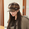 British Style Retro Plaid Octagonal Hat Autumn And Winter