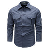 Retro Workwear Shirt Men&#39;s Long-sleeved Spring Fashion Brand Casual Overshirt