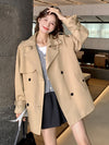 Women&#39;s Fashion Casual Pure Color Tied Slimming Coat