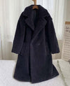 Lapel Lamb Fleece Coat With Pockets Faux Fur Coat Winter Warm Thickening Long Windbreaker Women&#39;s Clothing