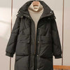 Women&#39;s Mid-length Cotton-padded Coat Thickened Warm Plus Size Coat