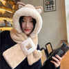 Scarf Fleece-lined Thickened Cold Protection Warm Hat