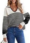 Navy Style Casual Knitted Women&#39;s Top