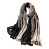 Simple Geometric Striped Scarf Women&#39;s Contrast Color Shawl