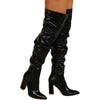 Chunky Heel High Zipper High Leg Boot