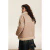 Women&#39;s Patchwork Plush Cotton-padded Clothes Retro Loose Cotton Coat