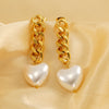 Chain Love Heart Earrings Women&#39;s Fashion Simple