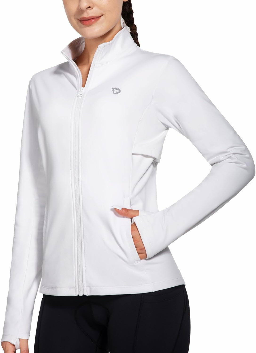 Women'S Fleece Running Jacket Water Resistant Full Zip Winter Cold Weather Gear Thermal Cycling Workout Jackets