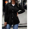 Women&#39;s Zippered Casual Mid Length Waist Windproof Jacket