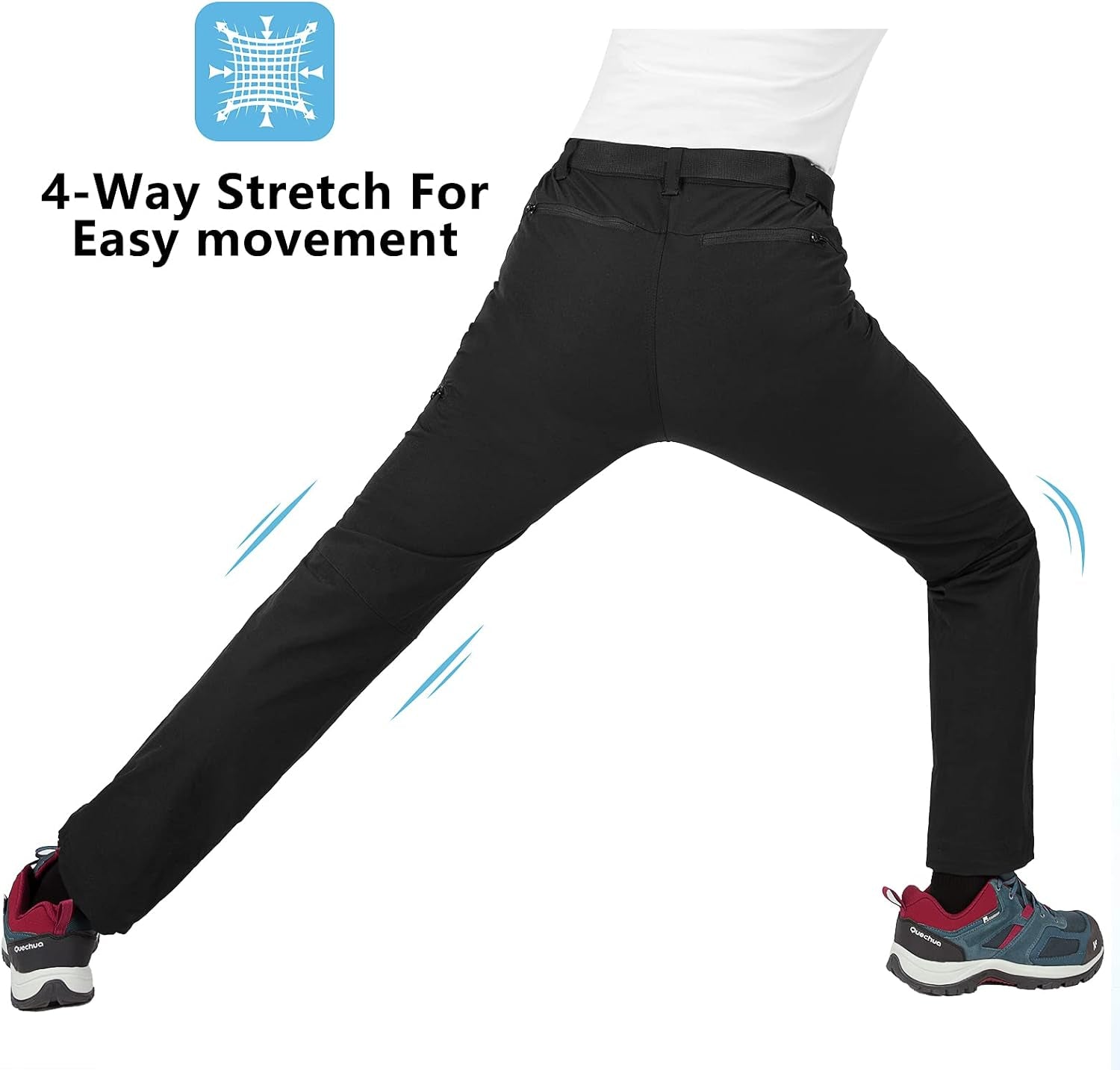 Womens Golf Pants Water-Resistant Lightweight Hiking Pants with Adjustable Bottom for Travel, Camping, Fishing