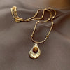 Amber Stone Necklace Retro Irregular Clavicle Chain Sweater Chain Women Fashion Jewelry