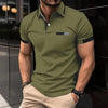 Men&#39;s Casual Polo Shirt Chest Faux Pocket Lapel Button Business T-shirt