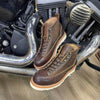 Retro Style Worker Boot Men&#39;s High-top Leather Motorcycle Boots