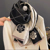 Camellia Artificial Cashmere Scarf Thick Warm Scarf