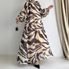 Chiffon Printed Long Fashion Elegant With Belt Dress