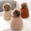 Baby Hat Autumn And Winter Baby Woolen Cap Big Fur Ball