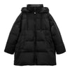 Women&#39;s Versatile Zipper Hooded Solid Color Down Jacket Coat