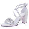 Women&#39;s High Heel White Classic Chunky Heel Shoes