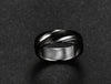 Black Titanium Steel Twill Men&#39;s Ring