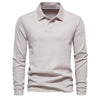 Long Sleeve Men&#39;s Casual Solid Color Top Lapel