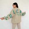 Women&#39;s Round Neck Loose Letter Printed Long Sleeve Sweater