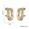 Exaggerated Double Ring Glossy Metal C- Shaped Earrings