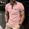 Printed Collar Button Versatile Men&#39;s T-shirt