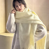 Pure Color Thickened Garland Scarf Soft Glutinous Thickened