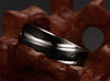 Black Titanium Steel Twill Men&#39;s Ring