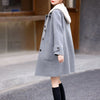 Women&#39;s Knitted Hooded Temperament Woolen Coat