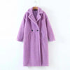 Women&#39;s Artificial Teddy Long-sleeved Thickened Thermal Long Coat