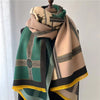 Korean Style Contrast Color Artificial Cashmere Scarf Women&#39;s New Winter