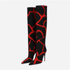 Women&#39;s Fashion Pointed Stiletto Heel Leopard Print Boots