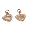 Inlaid Zircon Diamond Heart Earrings Ladies Tassel