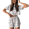 Sports And Leisure Suit Women&#39;s Printed Short Two-piece Set