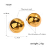 Classic Style Fashion All-match Round Earrings Titanium Steel Gold-plated Earrings For Women