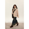 Women&#39;s Patchwork Plush Cotton-padded Clothes Retro Loose Cotton Coat