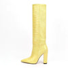 High Leg Boot Chunky Heel European And American Crocodile Pattern