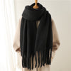 Mohair Pure Color All-matching Winter Warm Lengthened Fringe Bib Towel