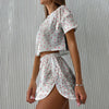 Sports And Leisure Suit Women&#39;s Printed Short Two-piece Set