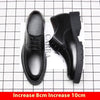 Spring And Autumn Men&#39;s Leather Shoes Men&#39;s 8cm Height Increasing Insole 10cm Thick Bottom Business Formal Wear Shoes