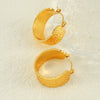 Trendy Concave And Convex Texture Design Wide Stainless Steel Earrings