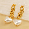 Chain Love Heart Earrings Women&#39;s Fashion Simple