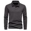 Long Sleeve Men&#39;s Casual Solid Color Top Lapel