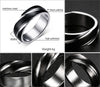 Black Titanium Steel Twill Men&#39;s Ring