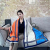 Korean Style Contrast Color Artificial Cashmere Scarf Women&#39;s New Winter