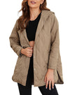 Diamond Quilted Hooded Lightweight Jacket For Women