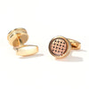 Men&#39;s Cufflinks Fashion Yellow Pattern Round