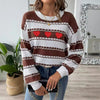 Women&#39;s Sweater Bottoming Shirt Color Contrast Patchwork Stripes