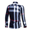 Men&#39;s Cotton Long Sleeve Color Matching Plaid Shirt